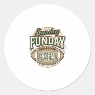 Sunday Funday Football Vintage Shirt Design_1 Classic Round Sticker