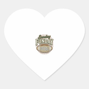Sunday Funday Football Vintage Shirt Design_1 Heart Sticker