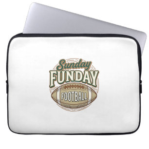 Sunday Funday Football Vintage Shirt Design_1 Laptop Sleeve