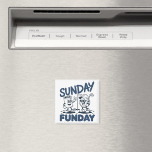 Sunday Funday Golf Funny Golfing Golfers Retro Magnet