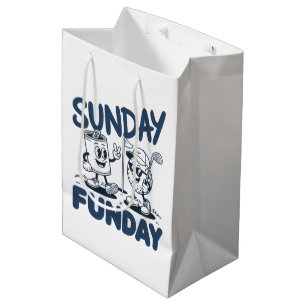 Sunday Funday Golf Funny Golfing Golfers Retro Medium Gift Bag