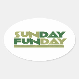 Sunday Funday Oval Sticker