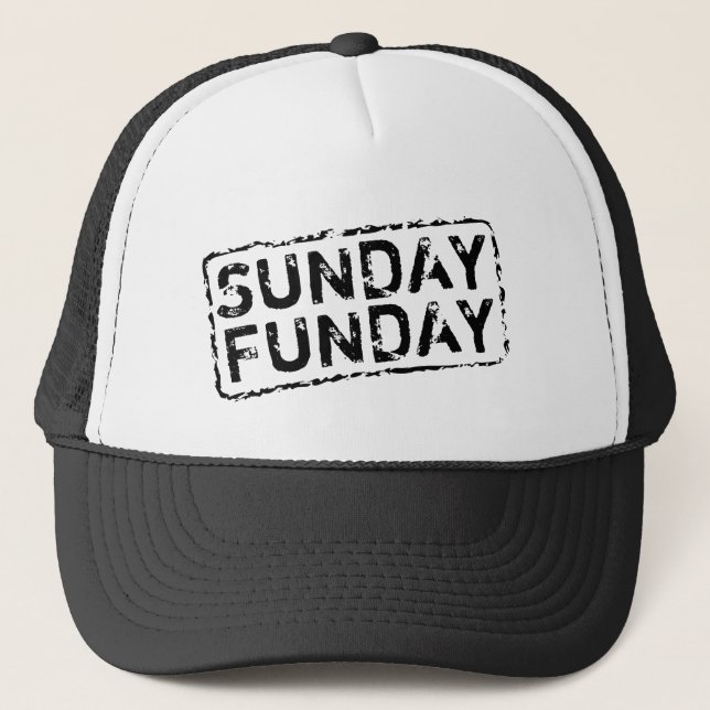 SUNDAY FUNDAY vintage trucker hat (Front)