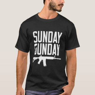 Sunday Gunday Gun Shooting Pistol Firearm Ar15 Rif T-Shirt