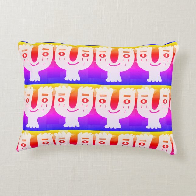 Sunday morning happy face  decorative cushion (Back)