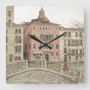 Sunday Morning in Venice Square Wall Clock
