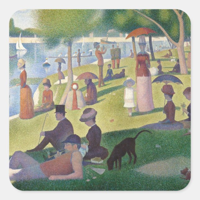 Sunday on La Grande Jatte Seurat Painting Square Sticker (Front)