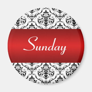 Sunday Red - Damask Magnet