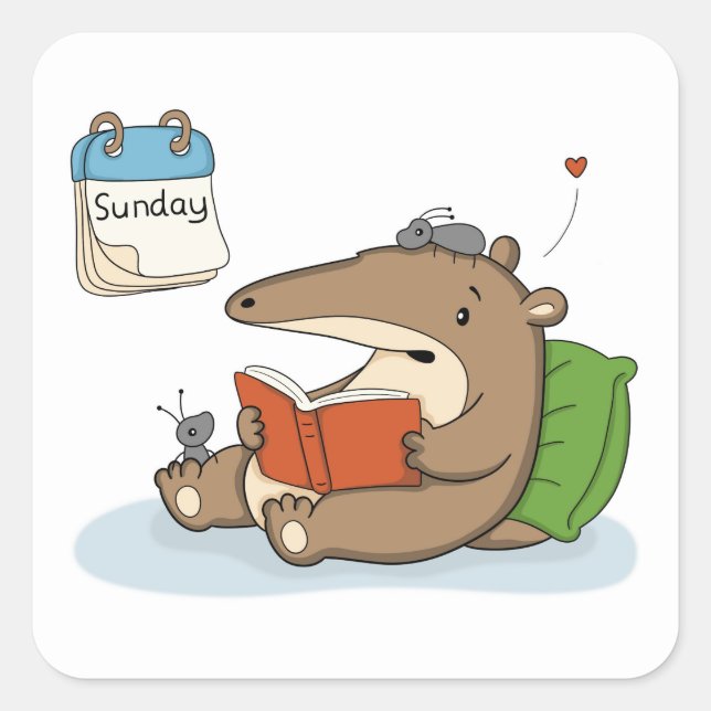 Sunday Reset | Anteater Square Sticker (Front)