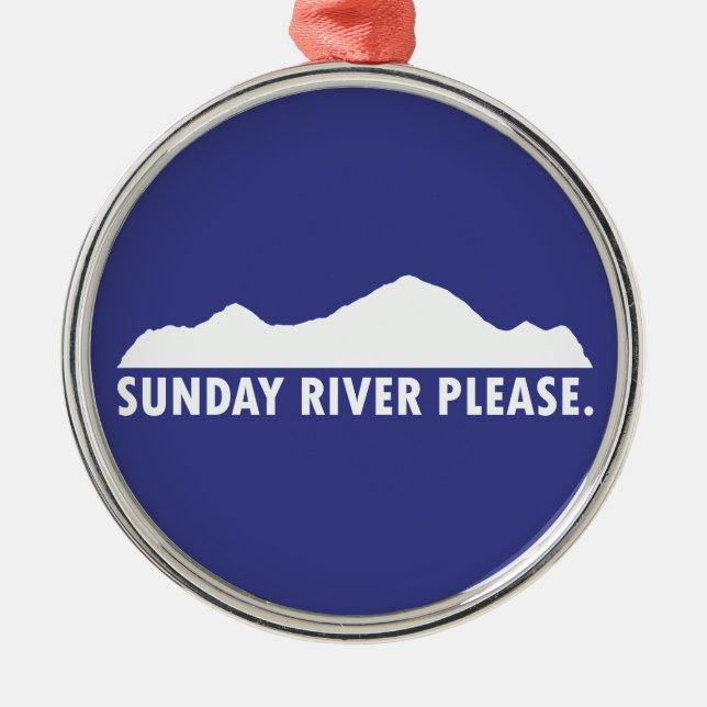 Sunday River Maine Please Metal Tree Decoration (Front)