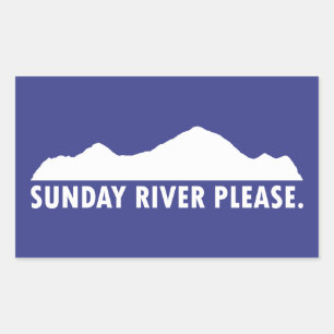 Sunday River Maine Please Rectangular Sticker