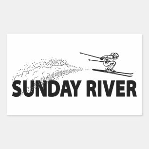 Sunday River Maine Ski Jumper Rectangular Sticker