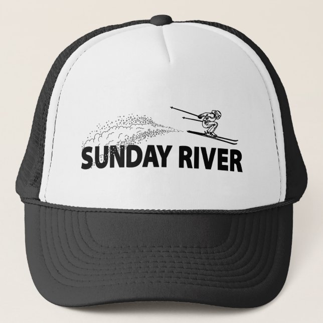 Sunday River Maine Ski Jumper Trucker Hat (Front)