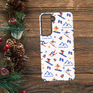 Sunday River Maine Ski Snowboard Pattern Samsung Galaxy Case