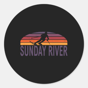 Sunday River Newry Maine New England Usa Ski Snowb Classic Round Sticker