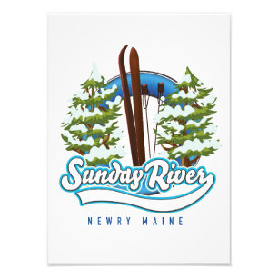 Sunday River Newry Maine ski logo Photo Print