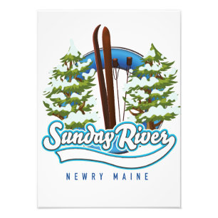 Sunday River Newry Maine ski logo Photo Print