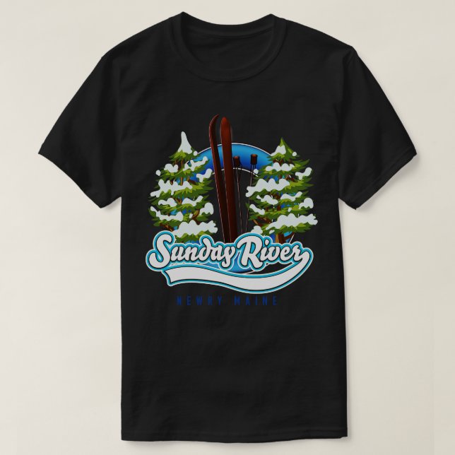 Sunday River Newry Maine ski T-Shirt (Design Front)