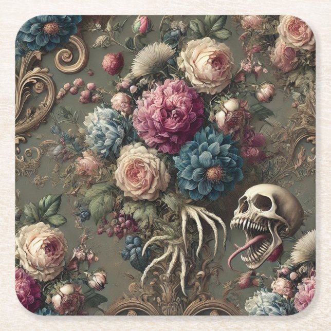 Sunday’s Cynic – Gothic Victorian  Square Paper Coaster (Front)