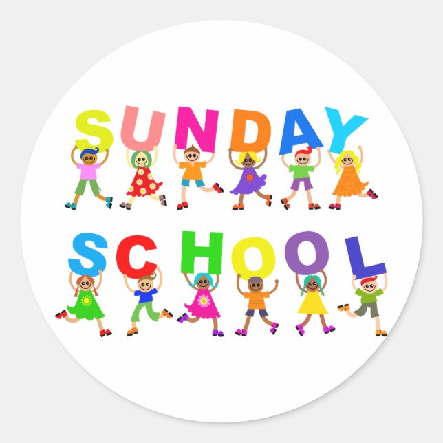 Sunday School Classic Round Sticker (Front)