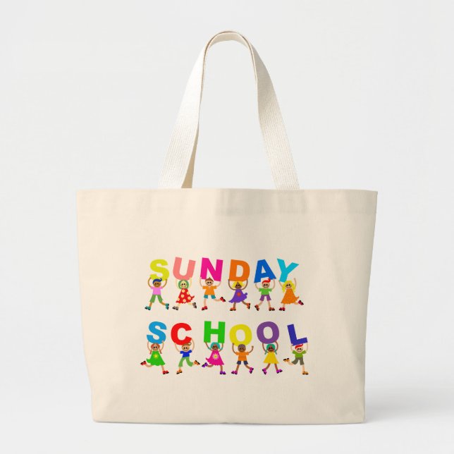 Sunday School Large Tote Bag (Front)