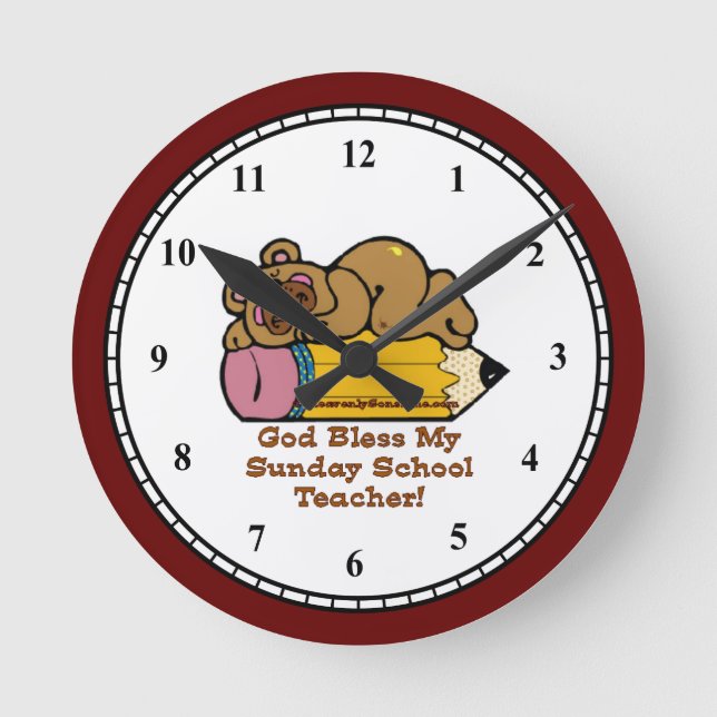 Sunday School Teacher Round Clock (Front)