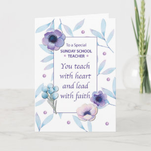 Sunday School Teacher Thanks Teacher Appreciation Card