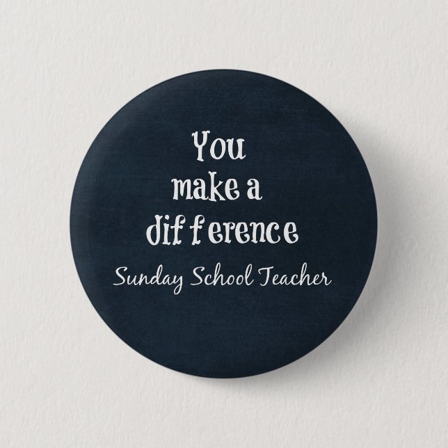 Sunday School Teachers 6 Cm Round Badge (Front)