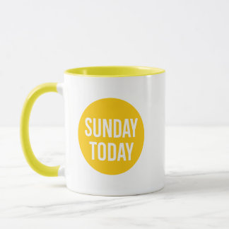 sunday today mug, Yellow Sunday today coffee Mug