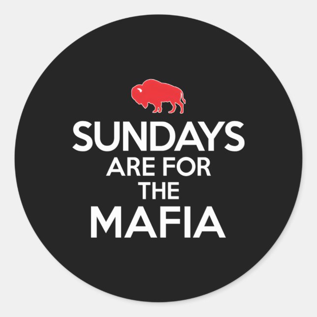 Sundays Are For The Mafia Classic Round Sticker (Front)