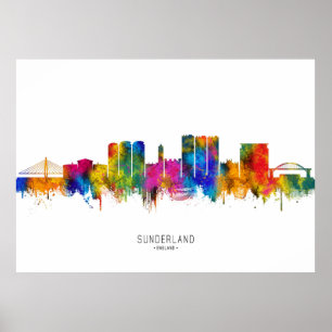 Sunderland England Skyline Poster