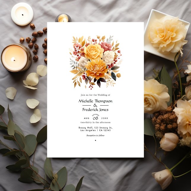 Sundial Floral Wedding Invitation (Creator Uploaded)