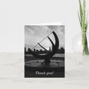 Sundial Sunset Grayscale Thank You Card