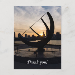 Sundial Sunset Thank You Postcard