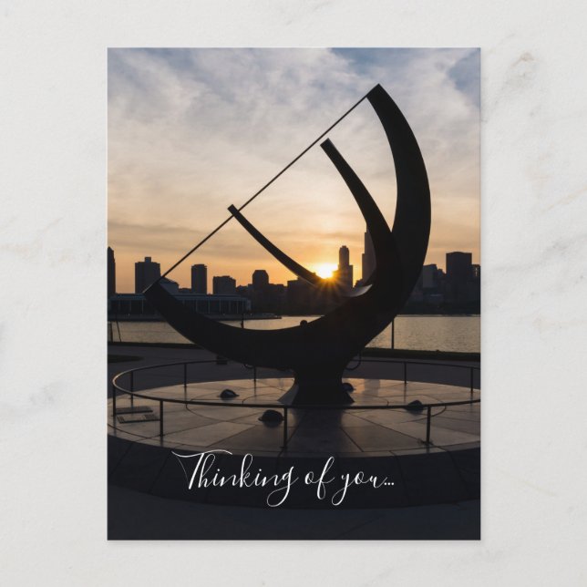 Sundial Sunset Thinking Of You Postcard (Front)