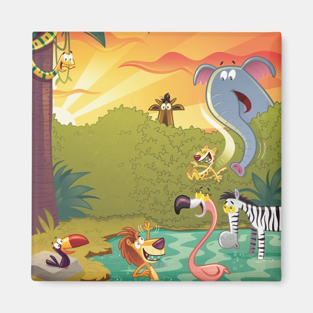 Sundown At The Water Hole Magnet (Front)