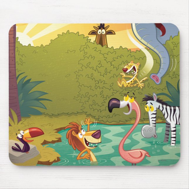 Sundown At The Water Hole Mouse Pad (Front)