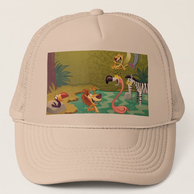 Sundown At The Water Hole Trucker Hat (Front)