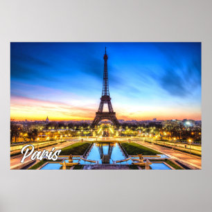 Sundown Over Paris, France Poster