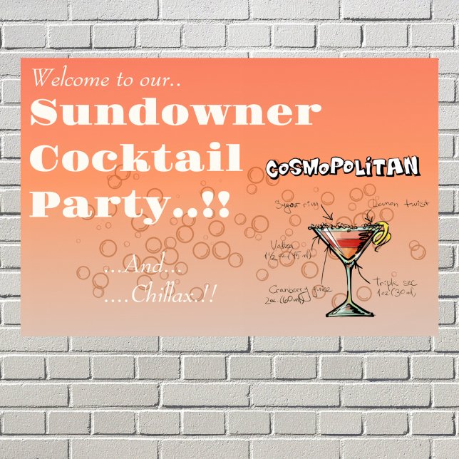 Sundowner Cosmopolitan Cocktail Party Poster (Sundowner Cosmopolitan Cocktail Party Wall Poster)