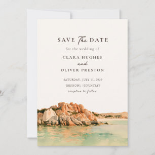 Sundrenched Sardinia Cove Italy Coast Wedding Save The Date