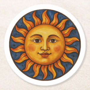 Sunface Round Paper Coaster