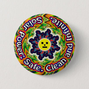 Sunface - Solar Power 6 Cm Round Badge