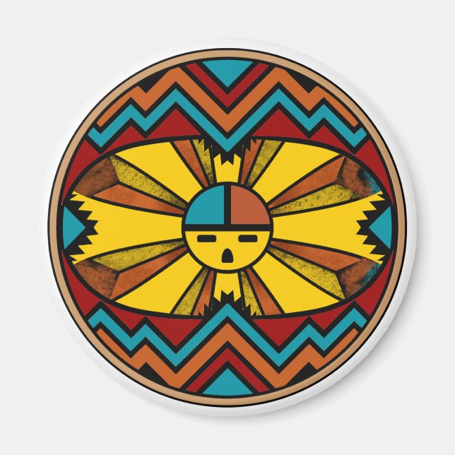 SunFaceRound Magnet (Front)