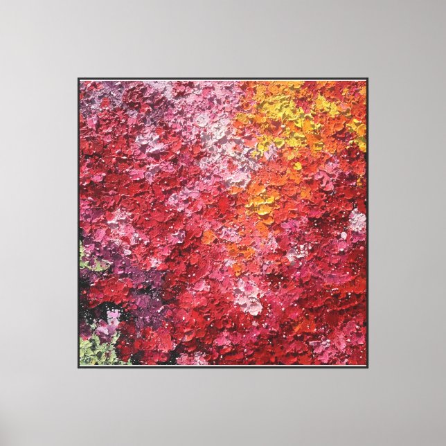 Sunfire Bloom Abstract Textured Art Canvas Print (Front)