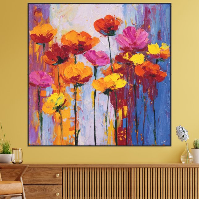 Sunfire Garden Abstract Bloom Canvas Print (Insitu(LivingRoom))