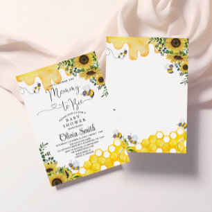 Sunflowe Mummy to Bee Floral Baby Shower Invitation
