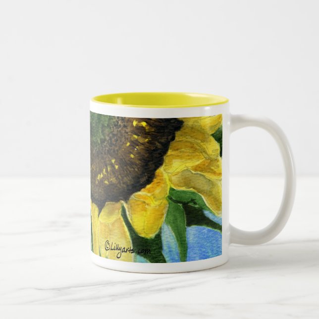 Sunflower 08b Painting Mug Watercolor Art (Right)