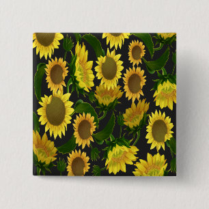 Sunflower 15 Cm Square Badge