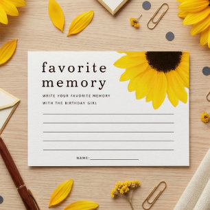  Sunflower 18th Birthday Favourite Memory Game Car Invitation